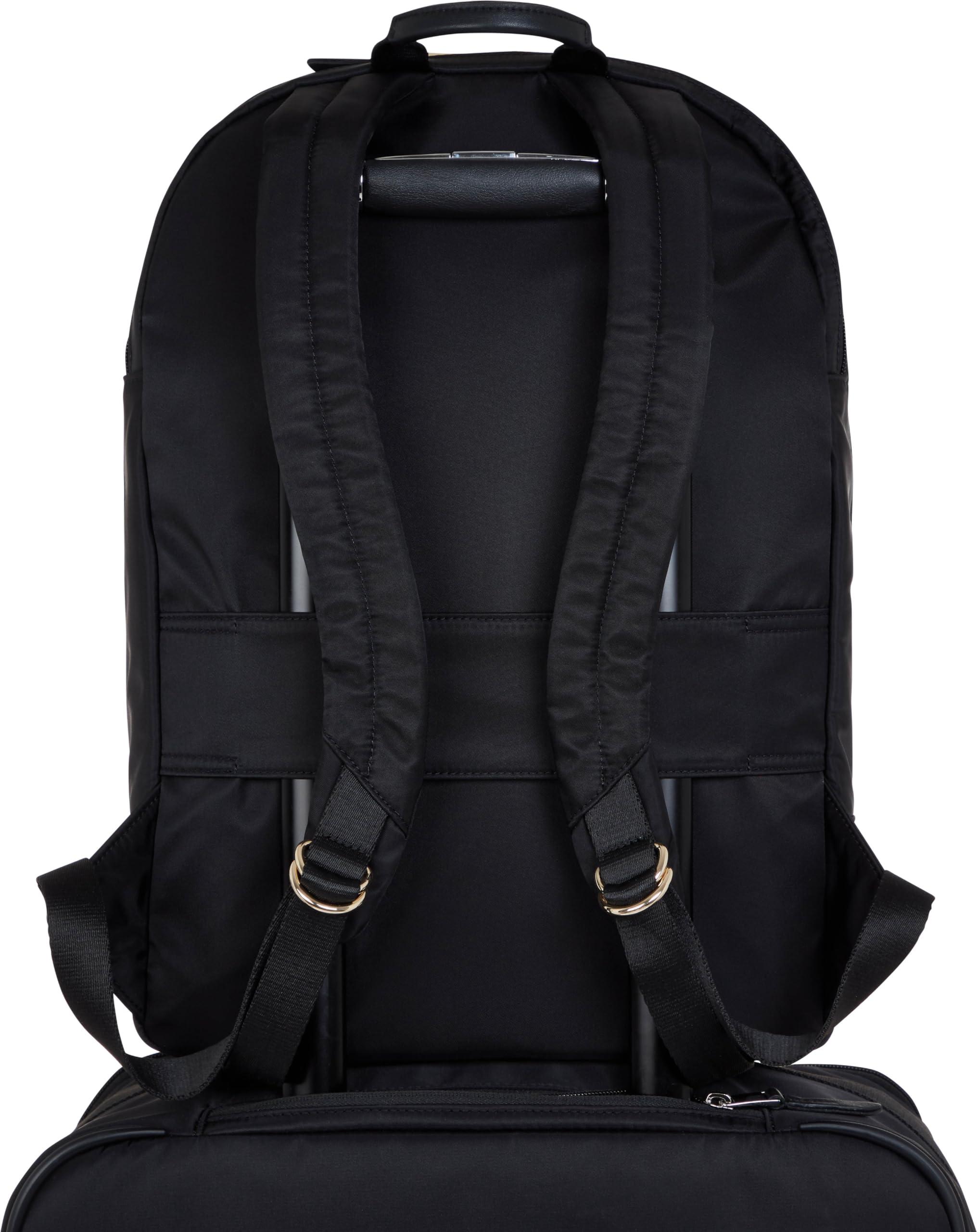 KNOMO KNOMO Beaufort 15.6" Laptop Backpack Work Bag Purse for Women Large Travel Rucksack with Golden Zip, Black