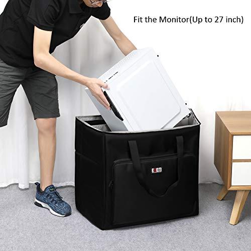 BUBM BUBM Desktop Computer Carrying Case, Padded Nylon Carry Tote Bag for Transporting Computer Tower PC Chassis,Monitor(Up to 27 inch),Keyboard,Cable and Mouse