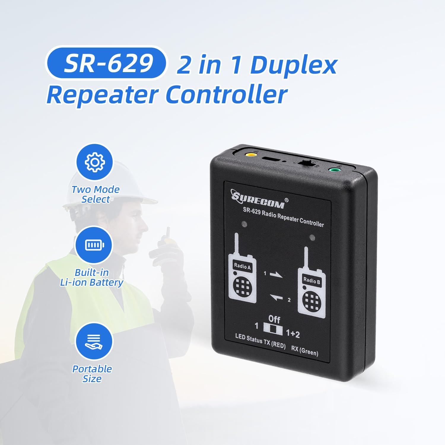 Surecom Surecom SR-629 2 in 1 Duplex Cross Band Radio Repeater Controller with Radio Cable for Walkie Talkie