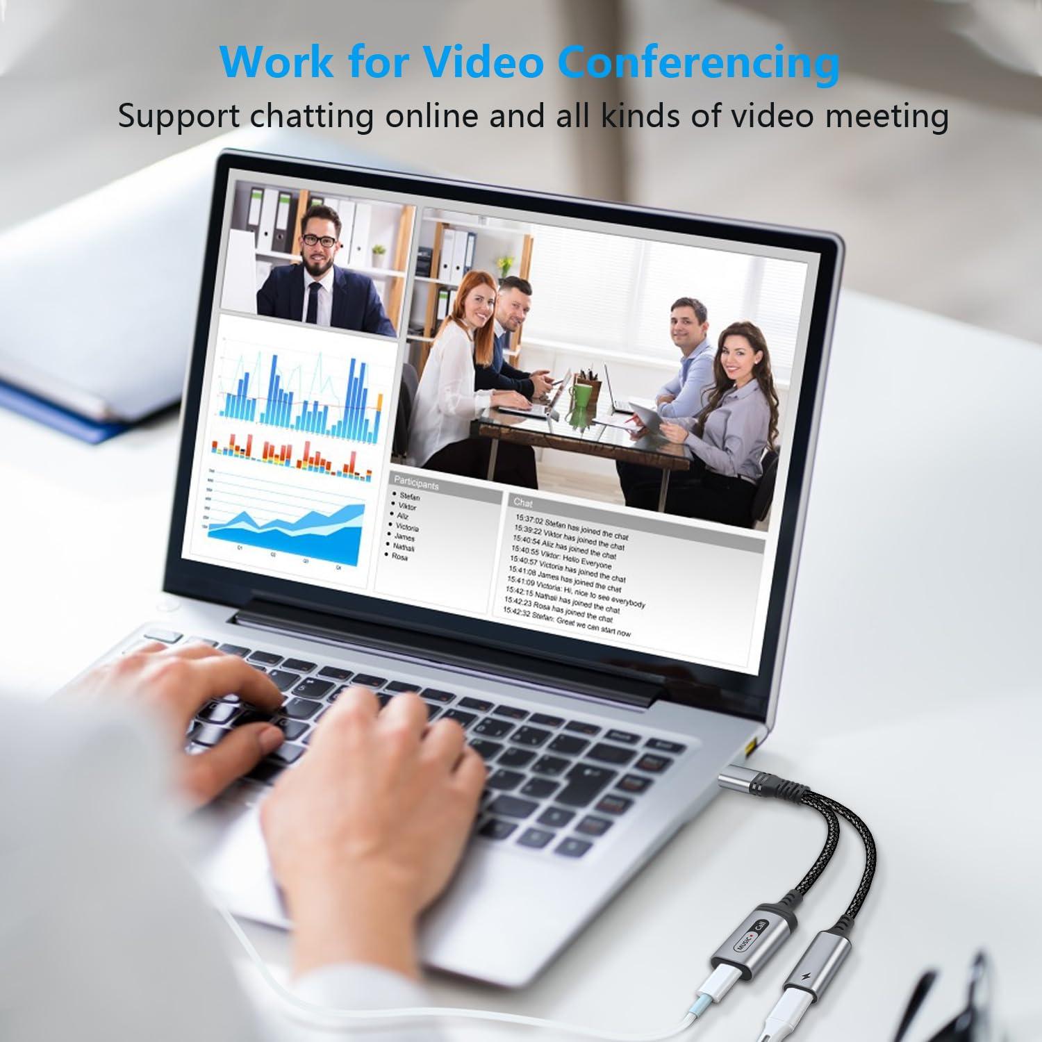 LecLooc USB C to Lightning Audio and Charge Adapter for iPhone 16 15 Pro, USB Type C Male to Female Lightning Headphone & Type C Charge Converter Fit with i-Pad Pro, MacBook,Galaxy S24 23 S22, Pixel 9 8 7