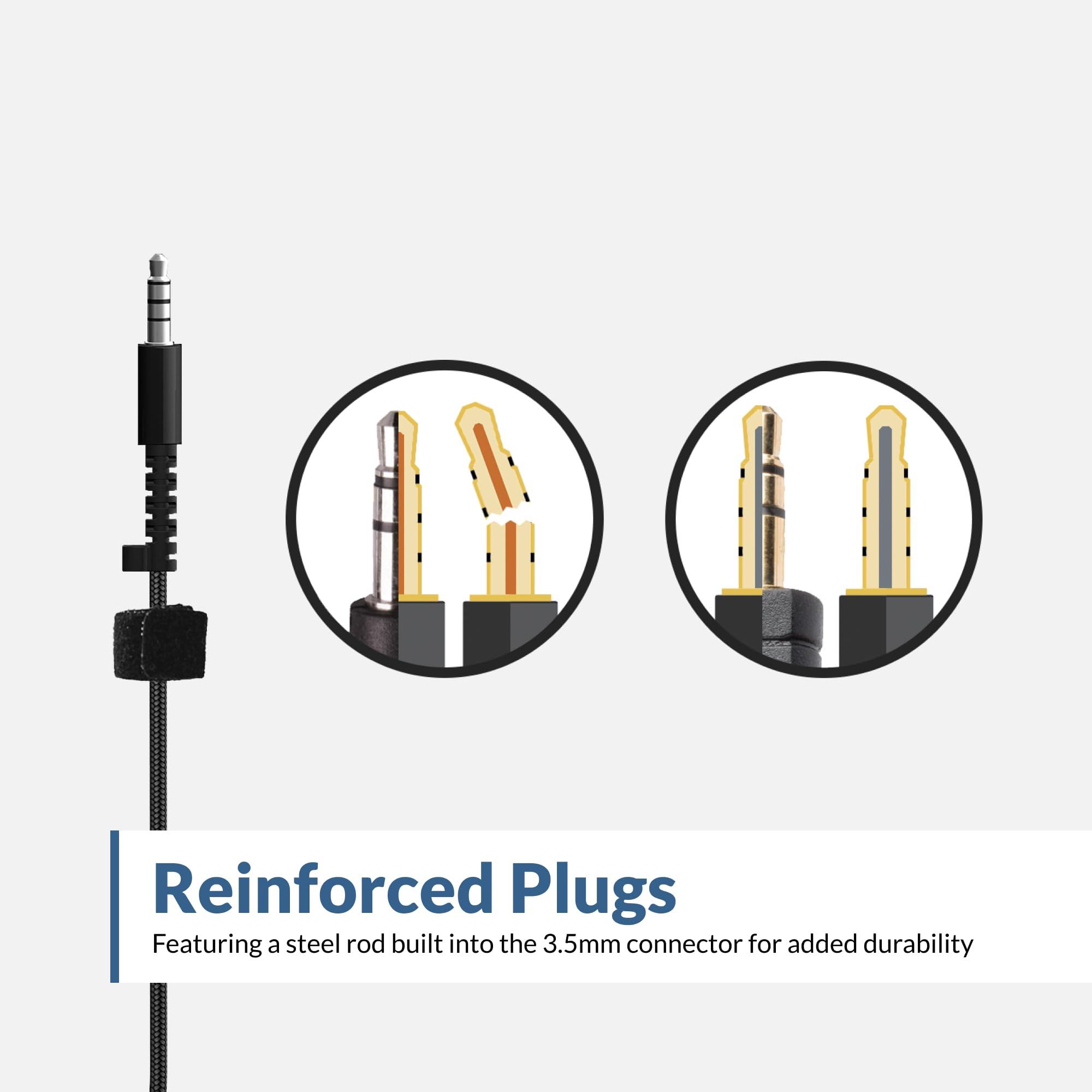 Cyber Acoustics Cyber Acoustics Lightweight 3.5mm Headphones (ACM-4004-5) - Great for use with Cell Phones,Tablets, Laptops, PCs, Macs - 5 Pack