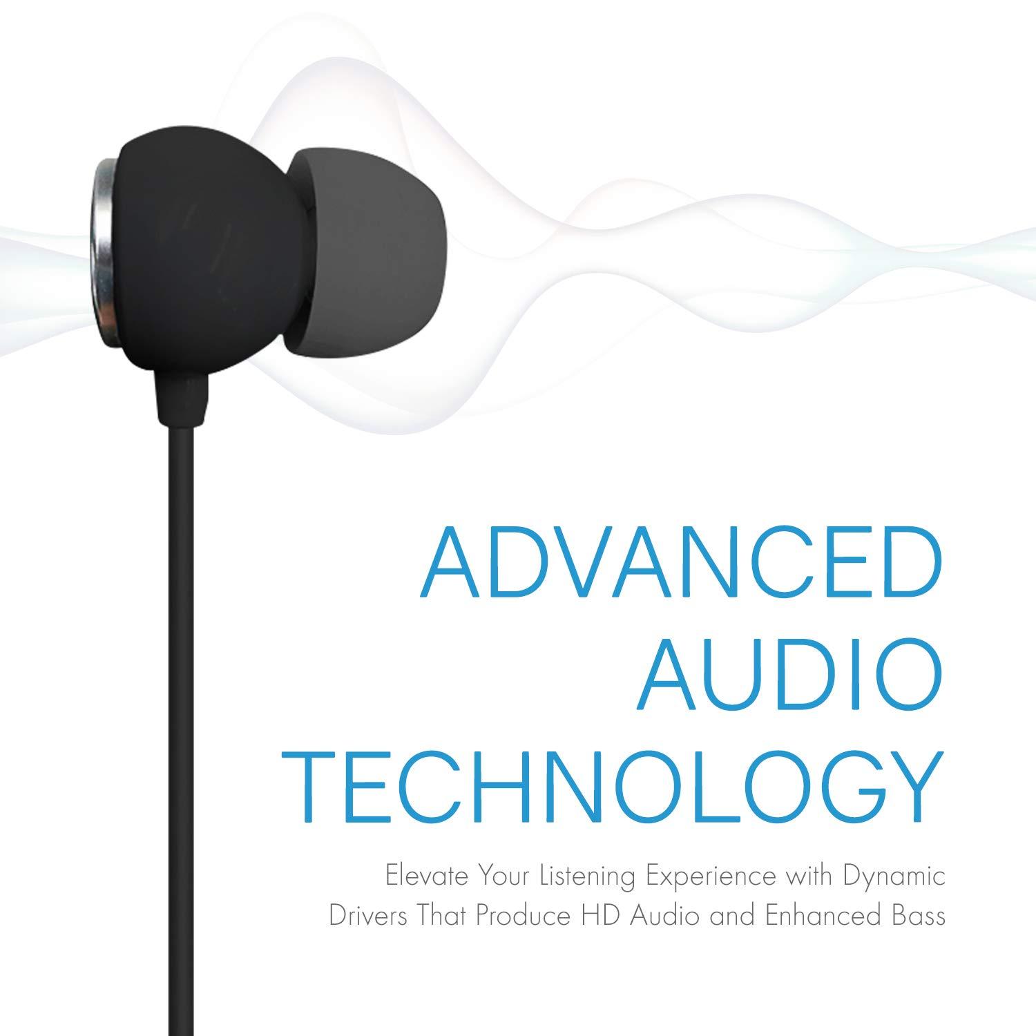 Realm Realm Lightning Earbuds Apple MFi Certified Headphones, in-Ear Headphones with Lightning Connector, Built-in Microphone, Hands-Free Calling and Track Controls, Black