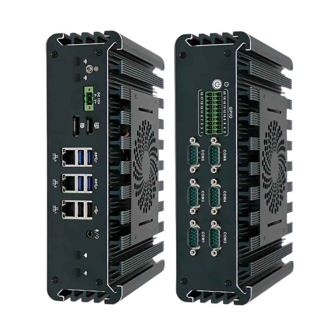 PARTAKER PARTAKER Industrial PC, Mini Computer, IPC, Windows 11 or Linux Ubuntu, Intel Core I3 1115G4, PA-3126, 3 x I225-V 2.5Gbe LAN, HDMI, DP, 6 x COM, 2Pin Phoenix, 16 Way GPIO, 8GB RAM 256GB SSD