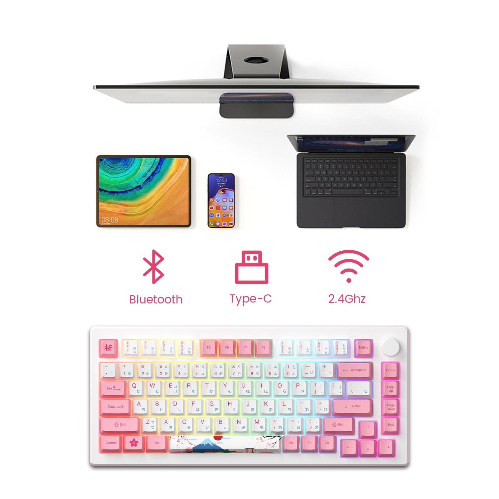 Akko Akko Magnetic Switches Rapid Trigger Gaming Keyboard, MOD007B HE PC World Tour Tokyo Wired/Wireless 75% 8k Polling Rate Mechanical Keyboard with Knob, RGB Backlit Creamy Yellow Magnetic Switch