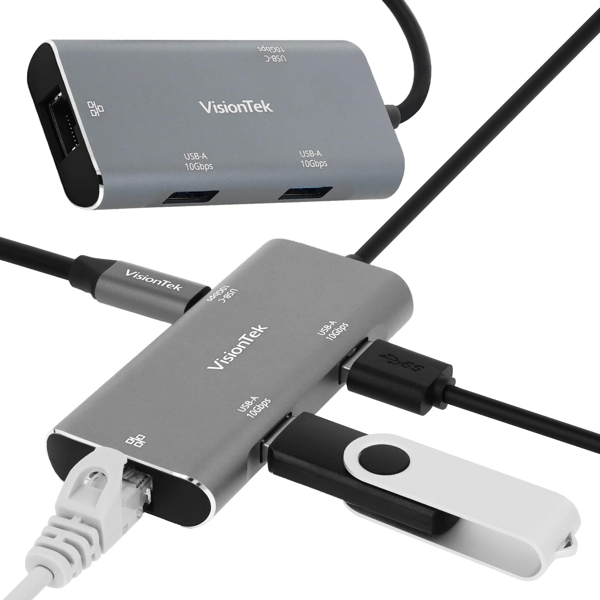 VisionTek VisionTek USB-C Hub with Ethernet, 2X USB-A, 1x USB-C for MacBook, Windows, Chromebook - Portable Bus Powered Adapter