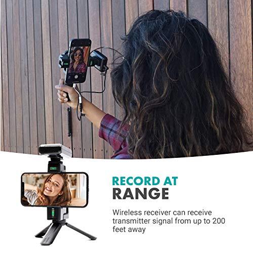 Movo Movo Wireless Microphone Smartphone Vlogging Kit with Mini Tripod and Rotating Phone Holder for Tripod - Wireless Lapel Microphone for iPhone and Android Smartphones, DSLR Camera, and More