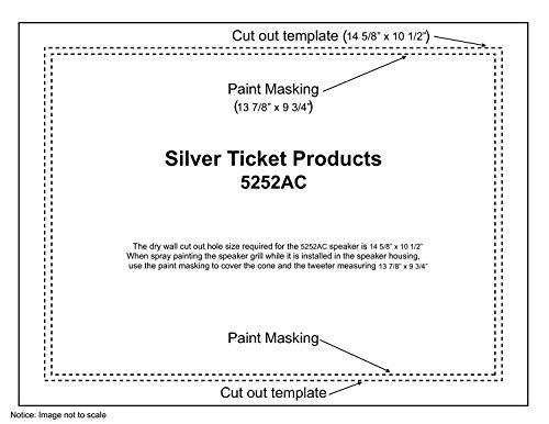 Silver Ticket Products 5252AC Silver Ticket in-Ceiling Speaker with Pivoting Full Speaker Adjustable Angle Woofers and Tweeter (Dual 5.25 Inch in-Ceiling Center Channel) Ceiling ONLY