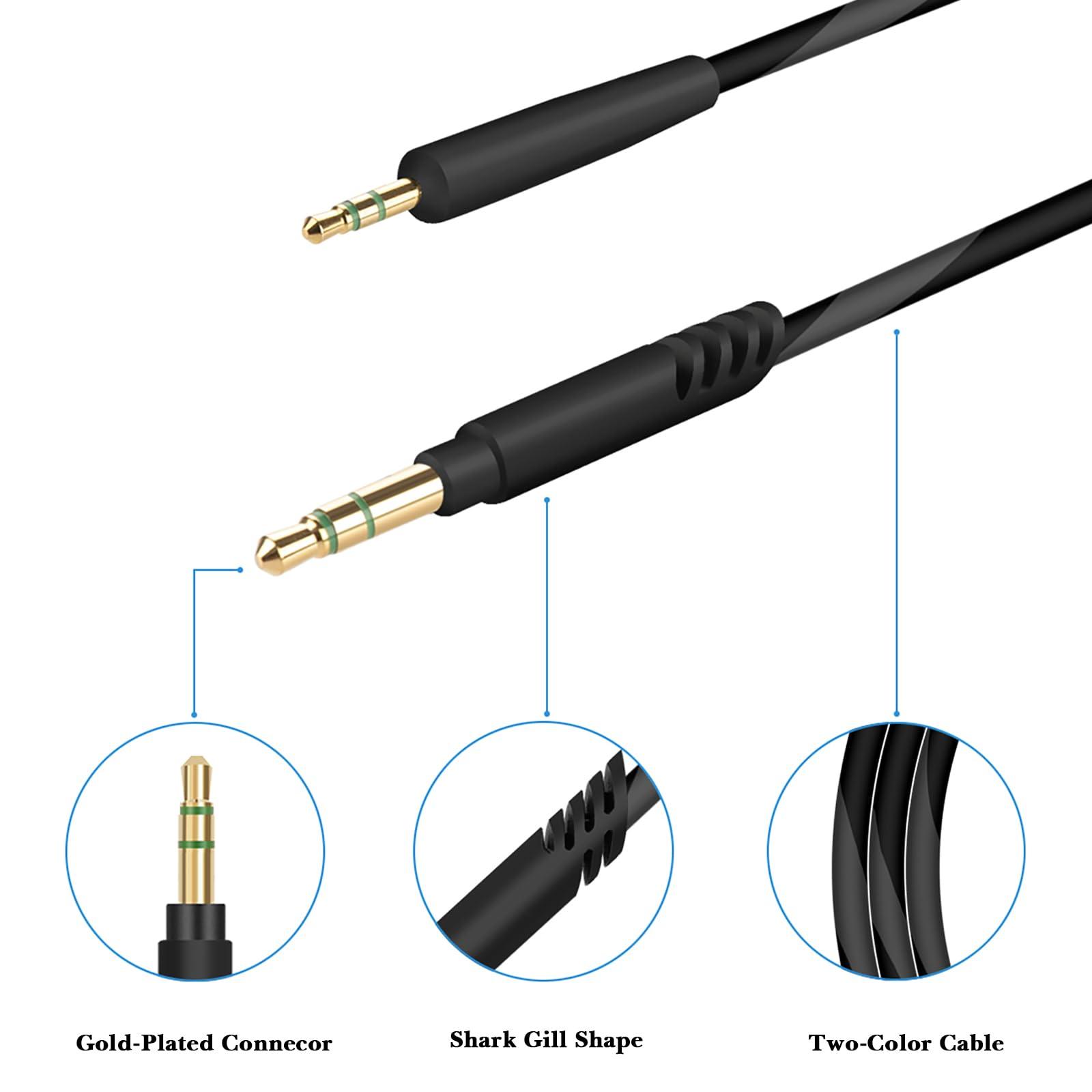 Linkidea Linkidea Audio Cable for AKG Y600NC, Y40, Y50, Y500, N60NC, N700NC, N60, N700NC M2M, Y50BT, Y45BT, N90Q Headphones, 3.5mm to 2.5mm Replacement Aux Cord (4.9 ft / 1.5m)