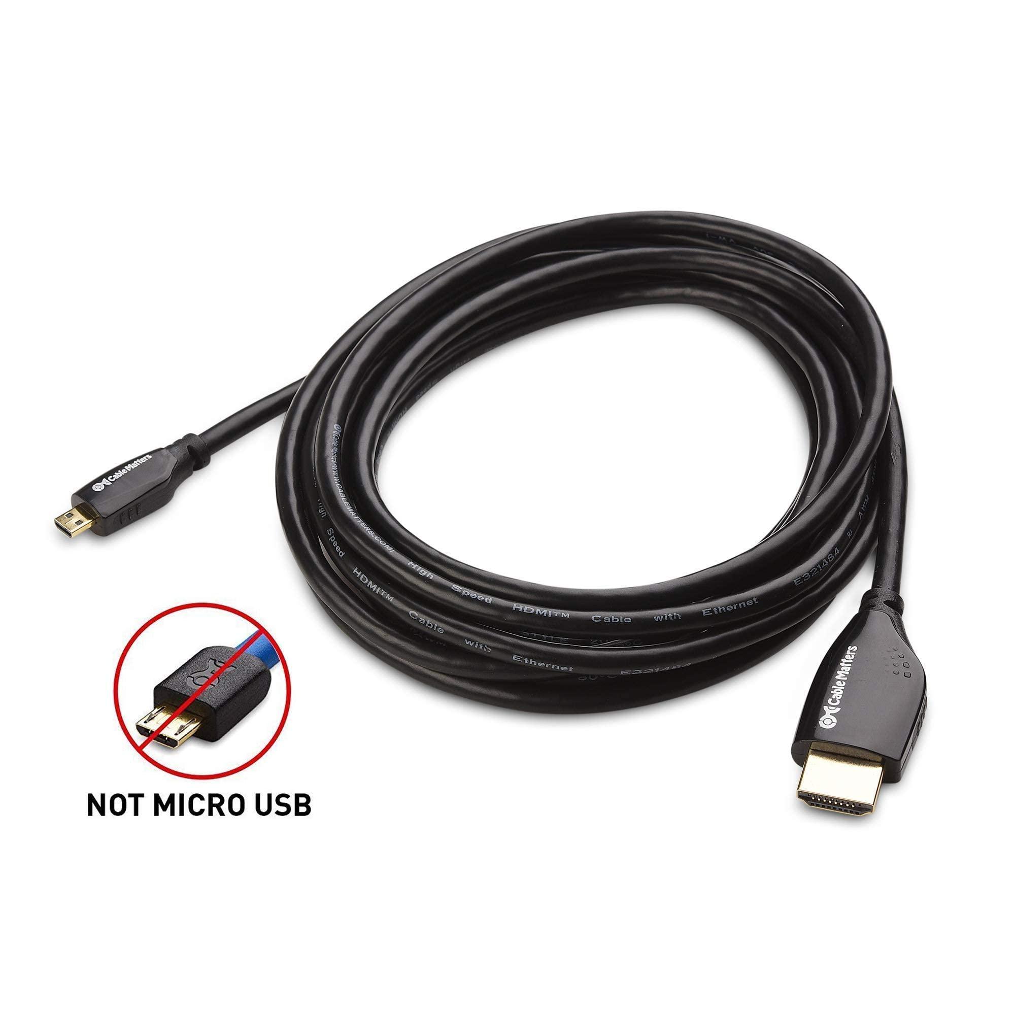 Cable Matters Cable Matters High Speed HDMI to Micro HDMI Cable (Micro HDMI to HDMI) 4K Resolution Ready - 10 Feet & 2-Pack Mini HDMI to HDMI Adapter