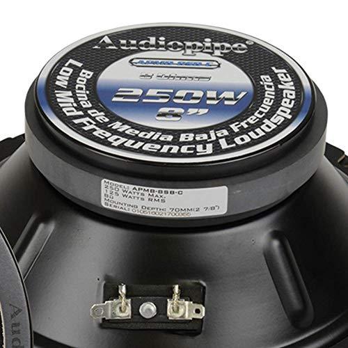 Audiopipe 2 Audiopipe APMB-8SB-C 8 Inch 250W Low Mid Frequency Midwoofer Car Loudspeakers