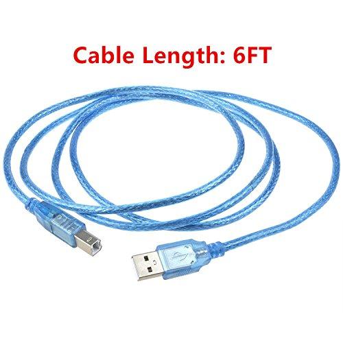 SLLEA SLLEA 6ft USB 2.0 Printer Cable Cord Lead for HP Deskjet 2542 2543 2544 2545