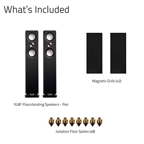Fluance Fluance Reference High Performance 3-Way Floorstanding Loudspeakers with Down-Firing 8" Subwoofers for 2-Channel Stereo Listening or Home Theater System - Black Ash/Pair (XL8F)