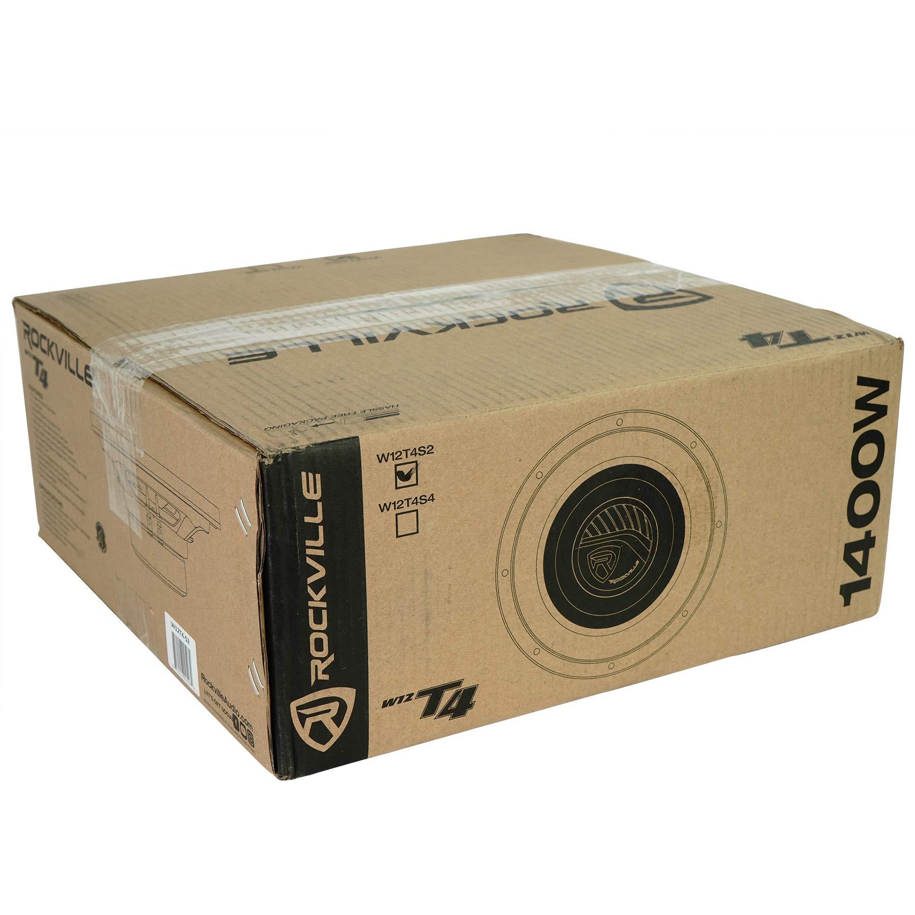 Rockville 2 Rockville W12T4S2 12\" Shallow Mount 1400w Car Subwoofers, CEA Compliant, 2-Ohm