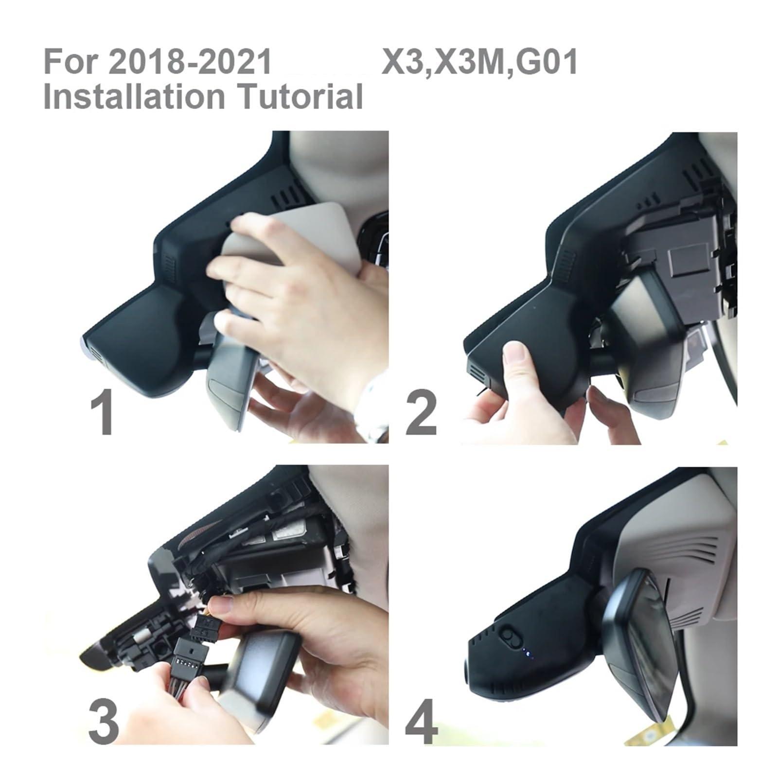 ImstAm Fitcamx Dash Cam 4K,WiFi Camera Video Recorder Dashcam Accessories,Car DVR Compatible with BMW X3 M iX3 G01 2023 2022 2021 2020 2019 2018 (Color : HD2-9208, Size : 2K Dual Cam 64GB)