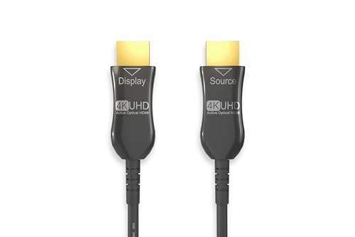 Cablelera Cablelera 4K UHD CMP HDMI Cable 2.0, Hybrid Active Optical Cable (AOC), 18Gbps Hyper Fast Long Distance Data Transmission, ARC, HDCP, NVIDIA, AMD, PS5, Xbox, Gaming, Movie, Plenum Rated, 100ft