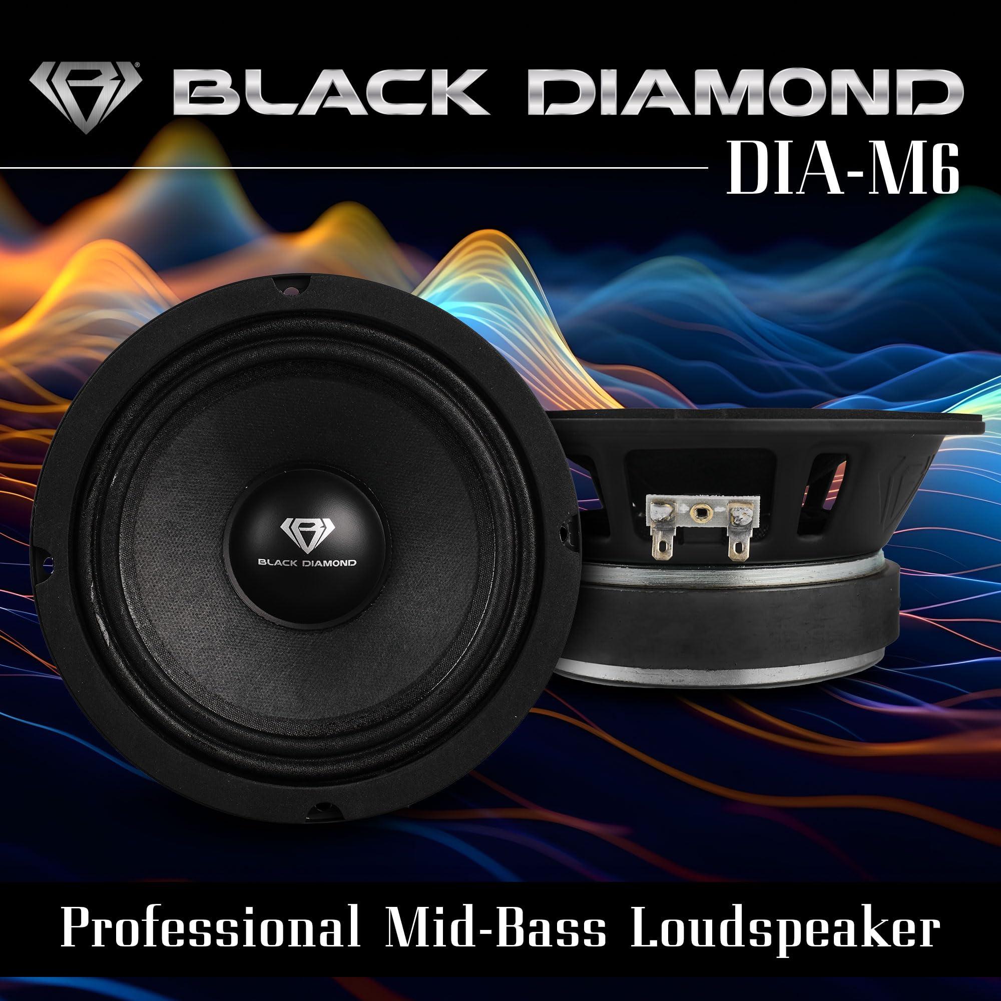 BLACK DIAMOND BLACK DIAMOND Dia-M6 6.5\" Mid Range Loudspeaker with Bullet 450 Watts 8-Ohm (1 Speaker)