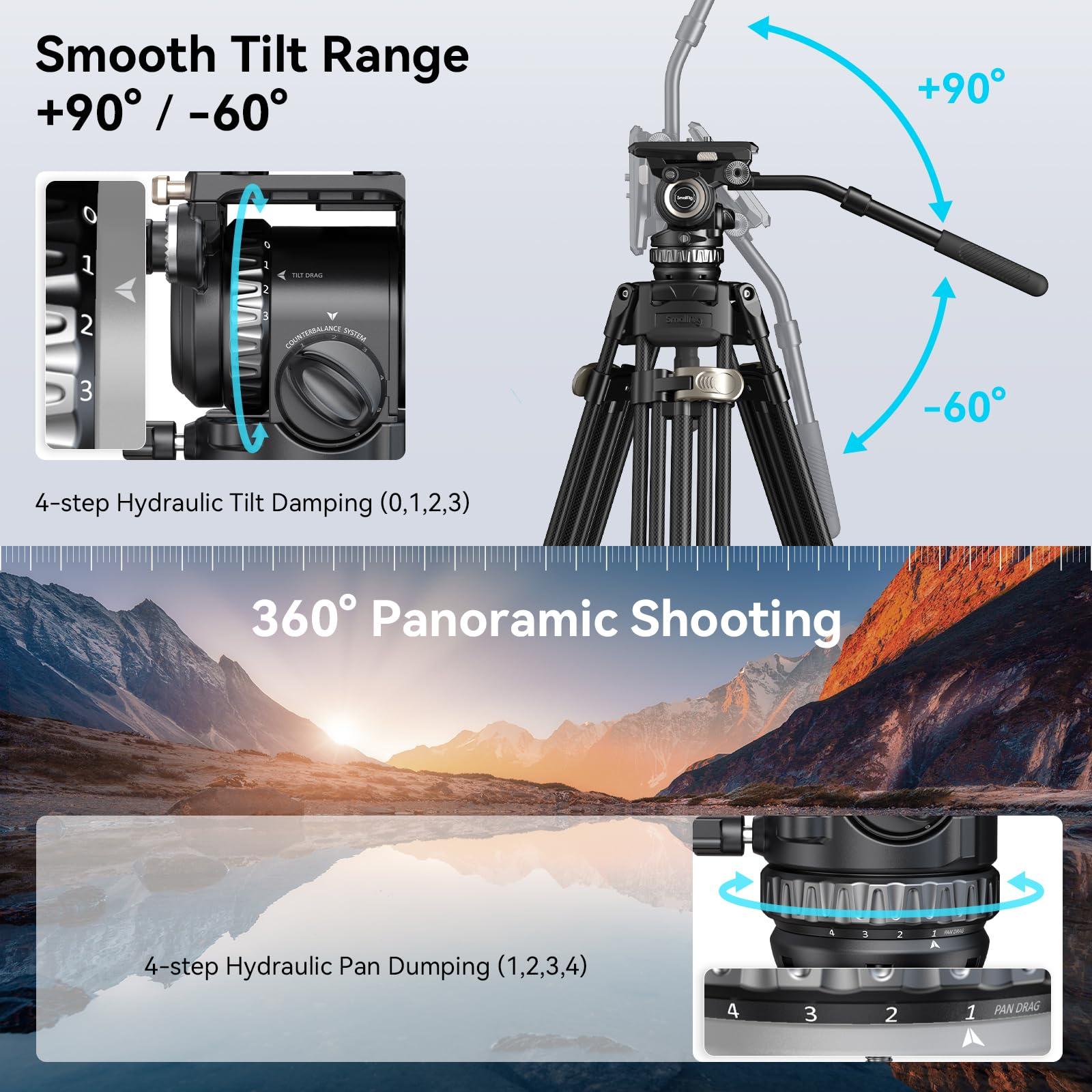 SMALLRIG SmallRig FreeBlazer Heavy-Duty Carbon Fiber Tripod and PH8 Professional Fluid Video Head