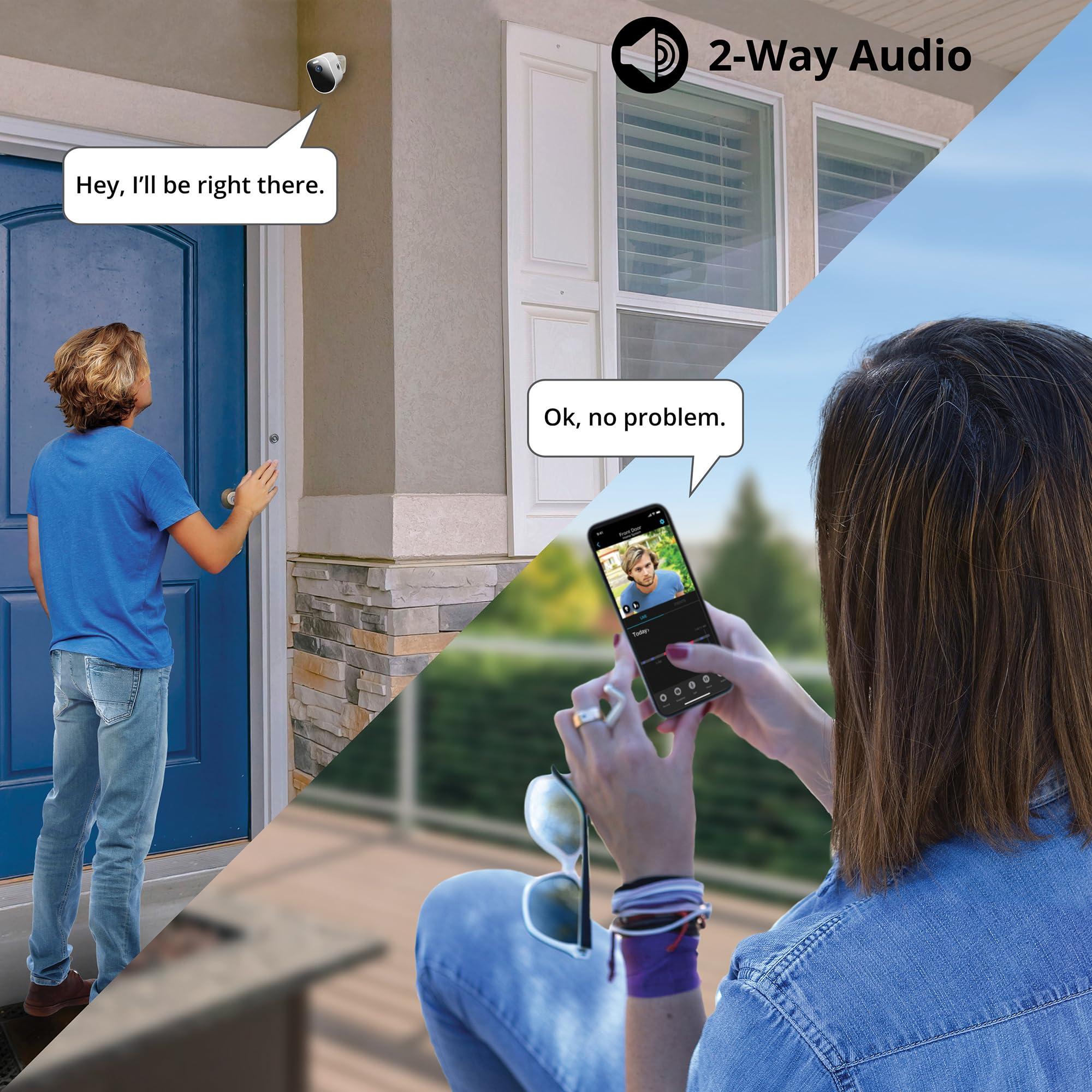 Night Owl Night Owl Wire Free 2K HD Indoor/Outdoor Deterrence Camera with 2-Way Audio