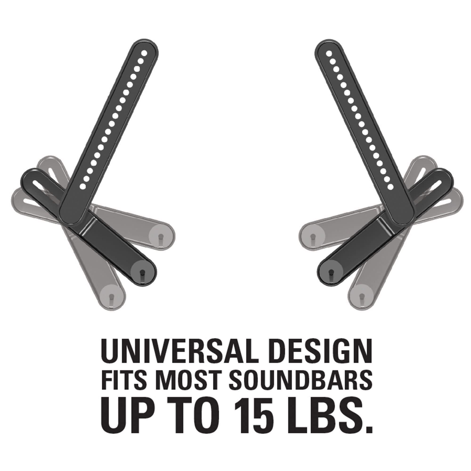 Sanus SANUS Universal Low Profile Tilt TV Mount for 37"-80" TVs & SANUS Soundbar TV Mount - Easy Install & Tool Free Adjustments