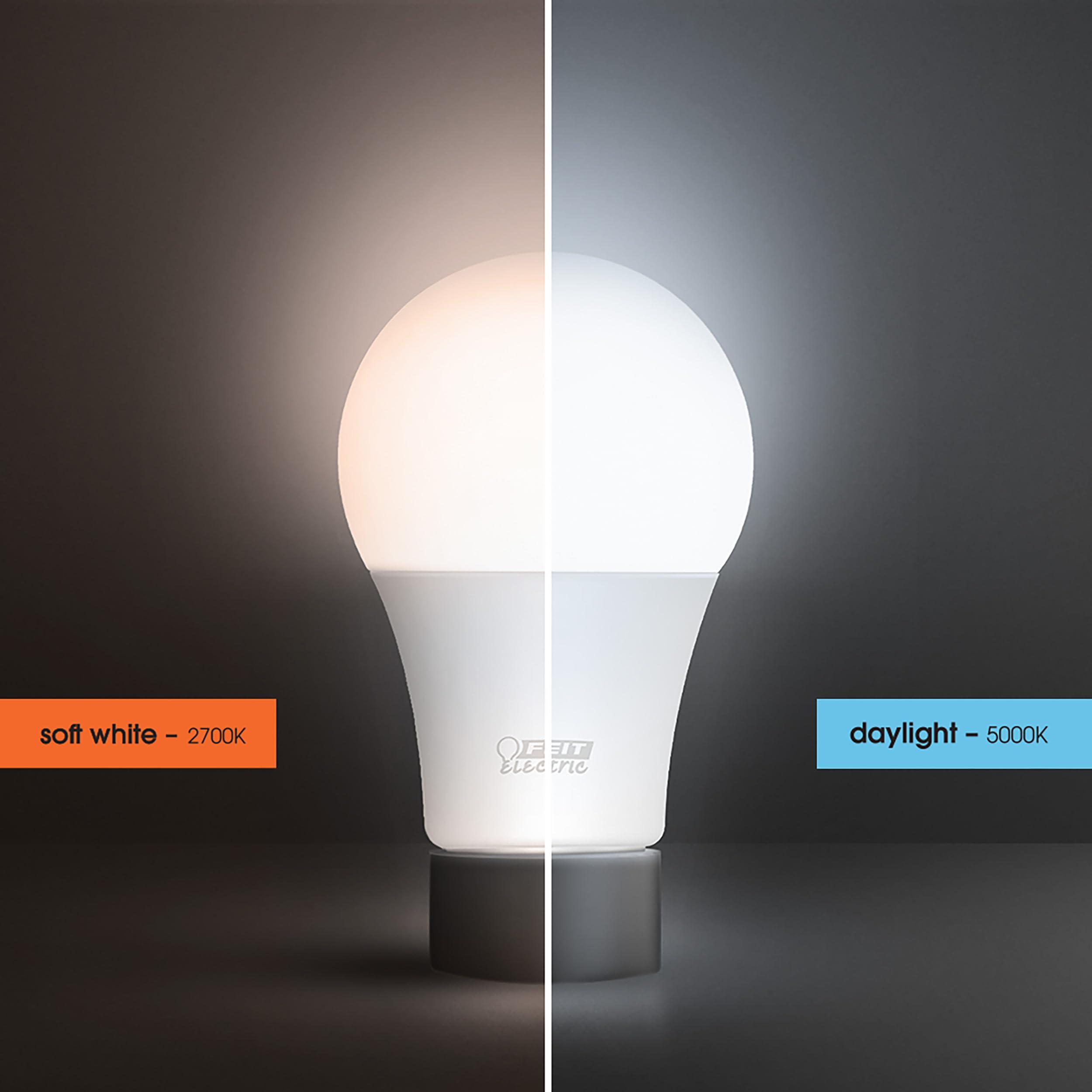 Feit Electric Feit Electric A21 LED Light Bulb, 150W Equivalent, Dimmable, 2605 Lumens, E26 Standard Base, 5000K Daylight, 80 CRI, High Output LED Light Bulb, Damp Rated, 15,000-Hour Lifetime, OM150DM/850/LED