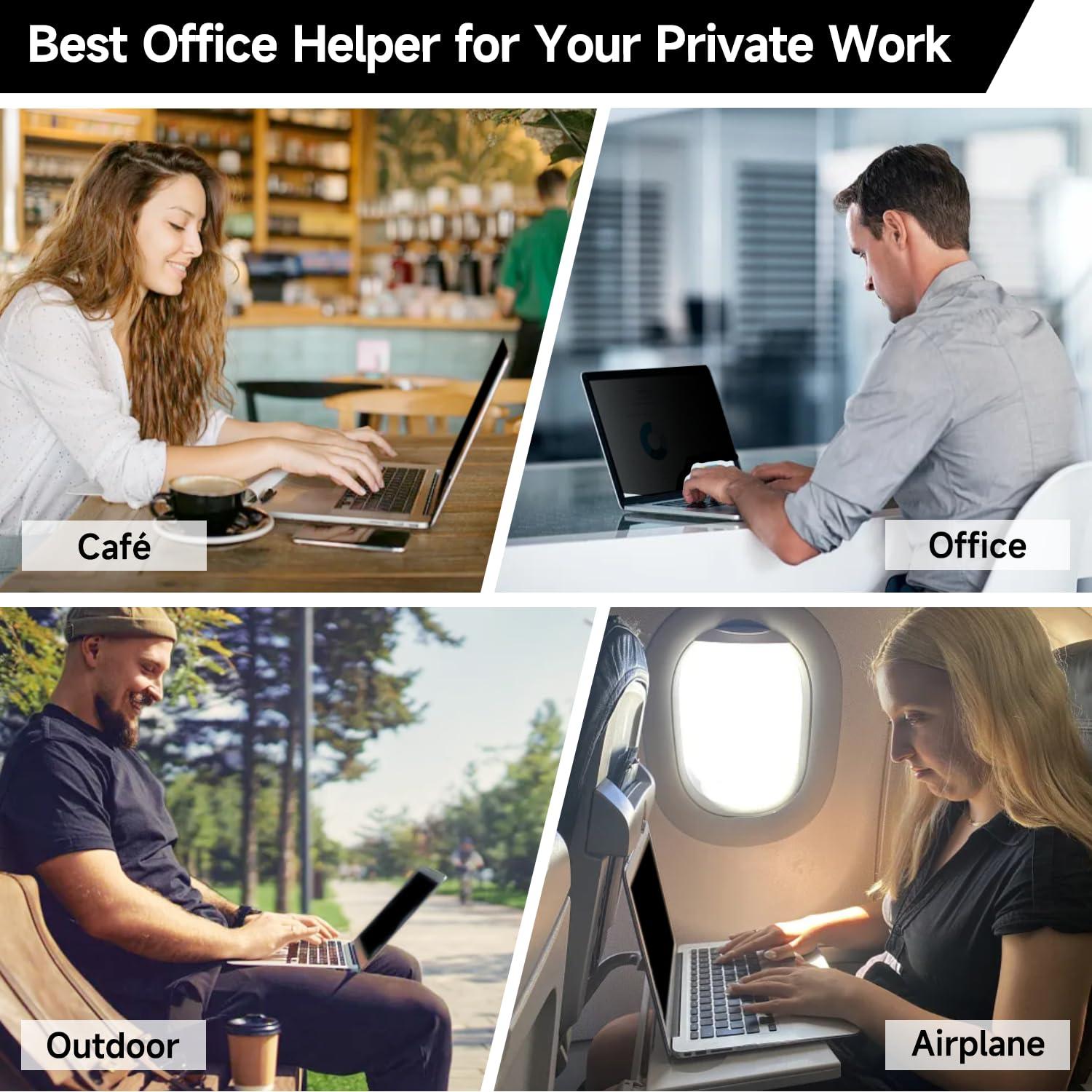 ANTOGOO V 14 Inch 16:9 Laptop Privacy Screen Filter, Anti Blue Light Glare & Anti Scratch Computer Privacy Shield for 14" with 1920x1080 Aspect Ratio Laptop