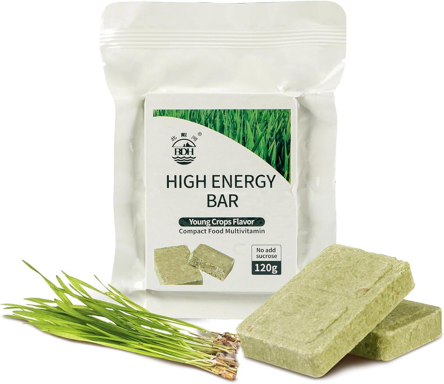 BDH Emergency Food Ration Bars, Crops Flavor Survival Energy Bar Supply for Outdoor Camping Emergency Snowstorm Earthquake Disaster Preparedness Food with 20 Years Long Self Life, 120g/bar