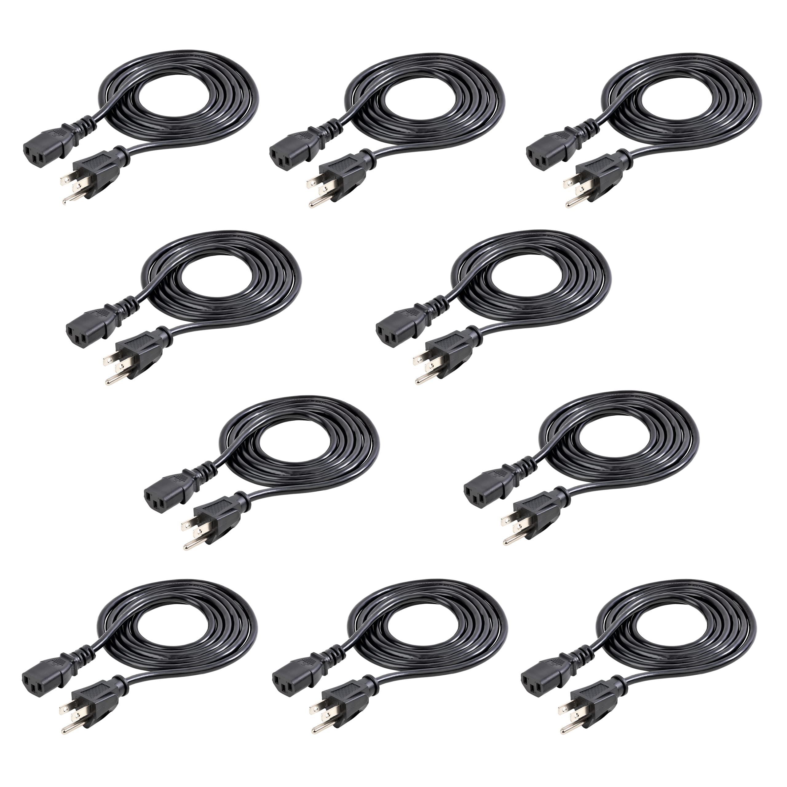StarTech.com StarTech.com 6ft Standard Computer Power Cord (NEMA 5-15 to IEC 60320 C13) - 18 AWG Replacement AC Power Cable for PC or Monitor -125V, 10A - 10 Pack (PXT10110PK)