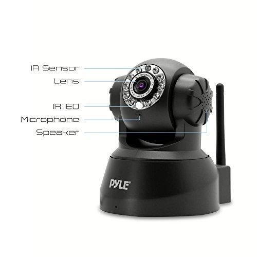 Pyle Indoor Wireless Security IP Camera - Home WiFi Remote Video Monitor w/Motion Detection and Night Vision - PTZ Pan Tilt Network Surveillance, Voice Mic Audio for Mobile, Windows & Mac - Pyle PIPCAM5