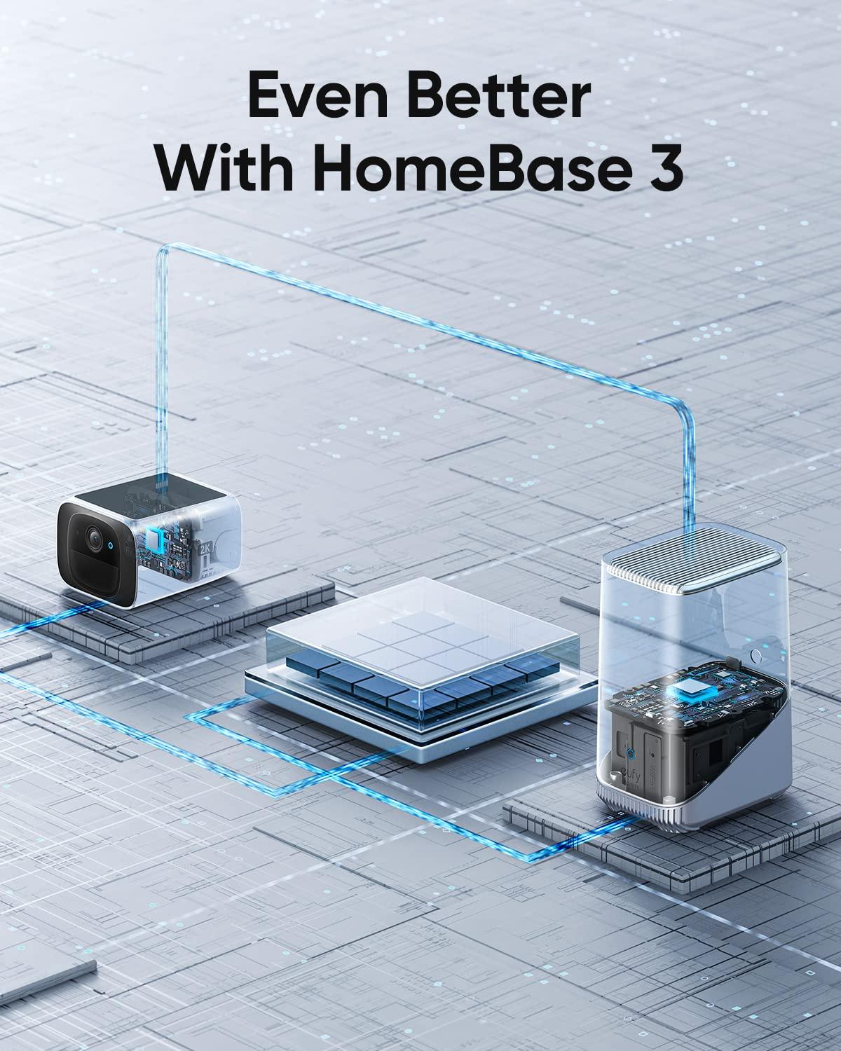 eufy Security eufy security S220 SoloCam with HomeBase 3,Solar Security Camera, Wireless Outdoor Camera, Continuous Power, 2K Resolution, Wireless, 2.4 GHz Wi-Fi, No Monthly Fee, HomeBase 3 Compatible