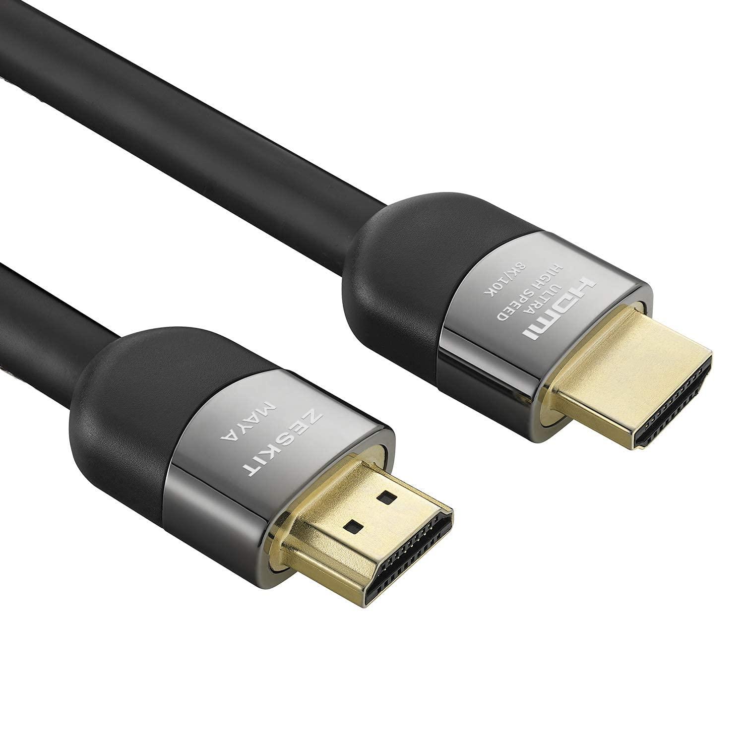 Zeskit Zeskit Certified 2.1 8K HDMI Cable 48Gbps 4K120Hz Compatible with Soundbar eARC HDR10 VRR Dolby Vision Atmos HDCP 2.2 2.3 PS5 Xbox Series X Apple TV Roku (Ultra High Speed, Maya CL3 In Wall Long 23ft)