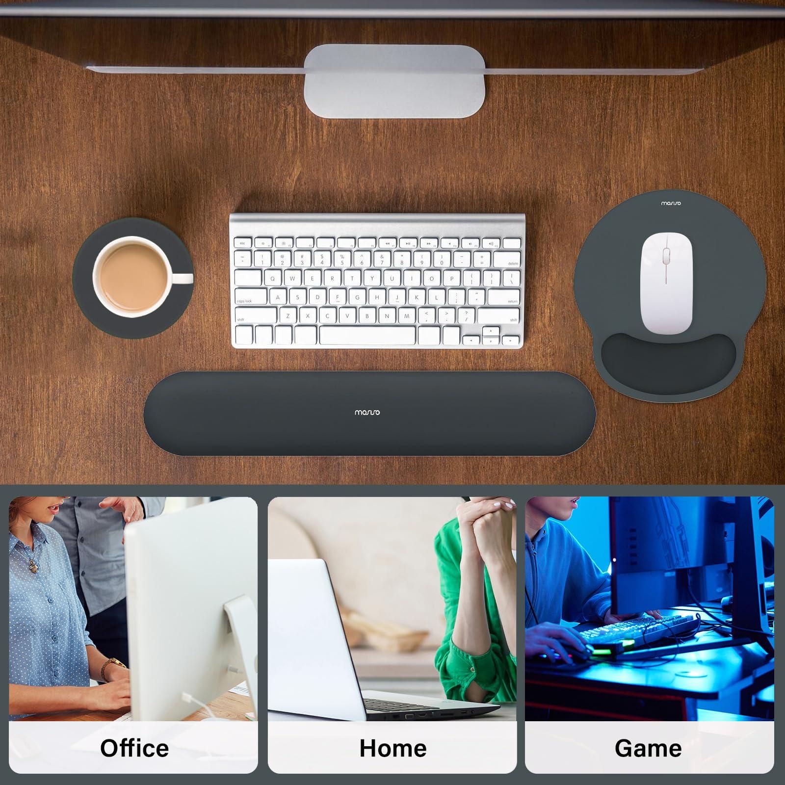 MOSISO MOSISO Laptop Sleeve 15.6 inch, Waterproof Shockproof Protective Artistic Geometric EVA Computer Bag Carrying Case with Handle, Circle Curved Wrist Rest Support for Mouse Pad&Keyboard,Black&Slate Gray