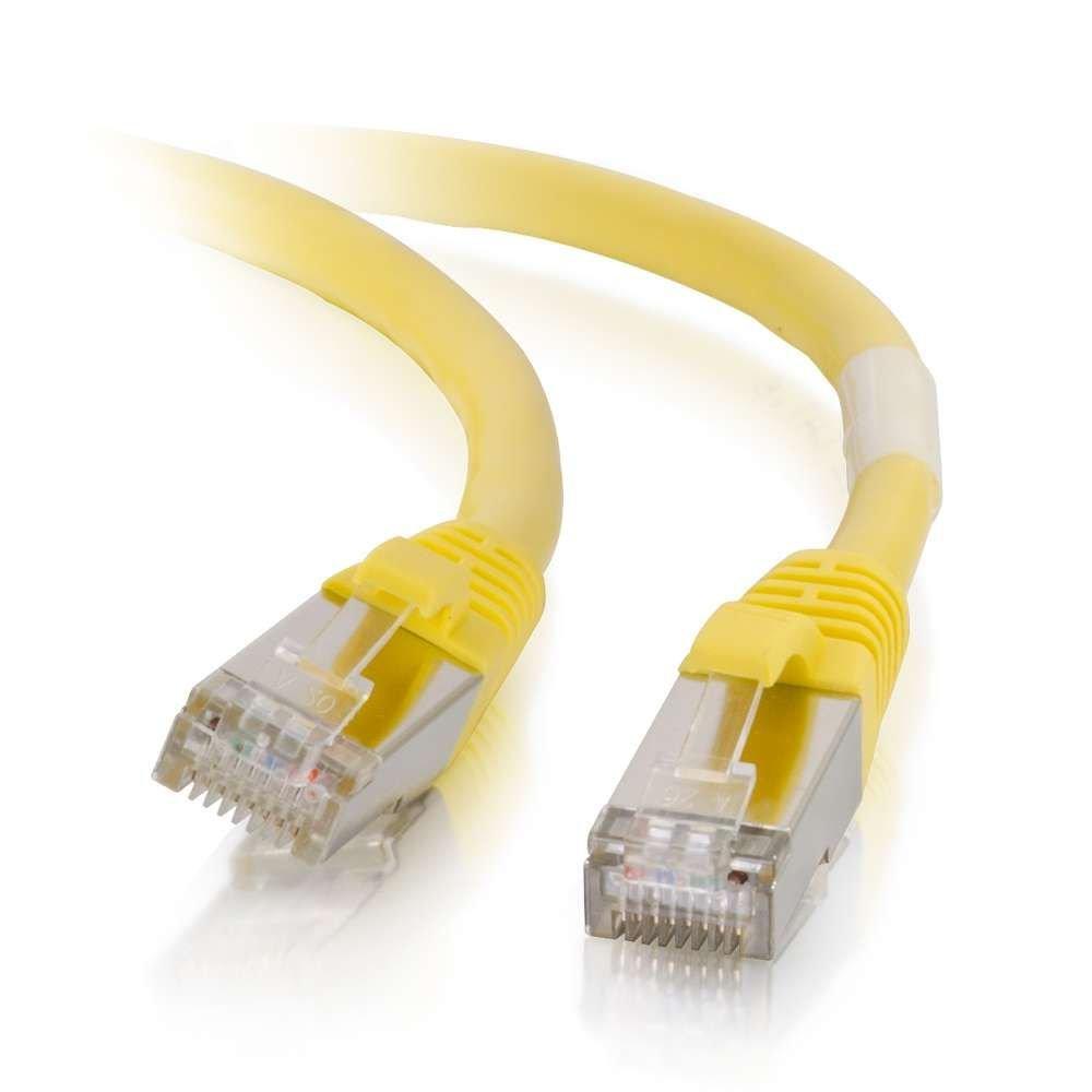 C2G C2G Legrand Cat6 Ethernet Cable, Snagless Unshielded Cat6 Patch Cable, Yellow Network Patch Cable, 1 Foot Snagless STP Ethernet Cable, 1 Count, 00859 (Pack of 2)