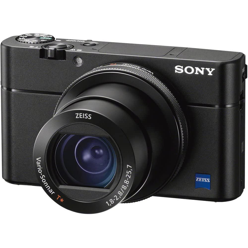 Sony Sony Cyber-Shot DSC-RX100 VA Digital Camera (DSC-RX100M5A/B) + Case + 64GB Card + NP-BX1 Battery + Card Reader + Corel Photo Software + Charger + Flex Tripod + Memory Wallet + More (Renewed)