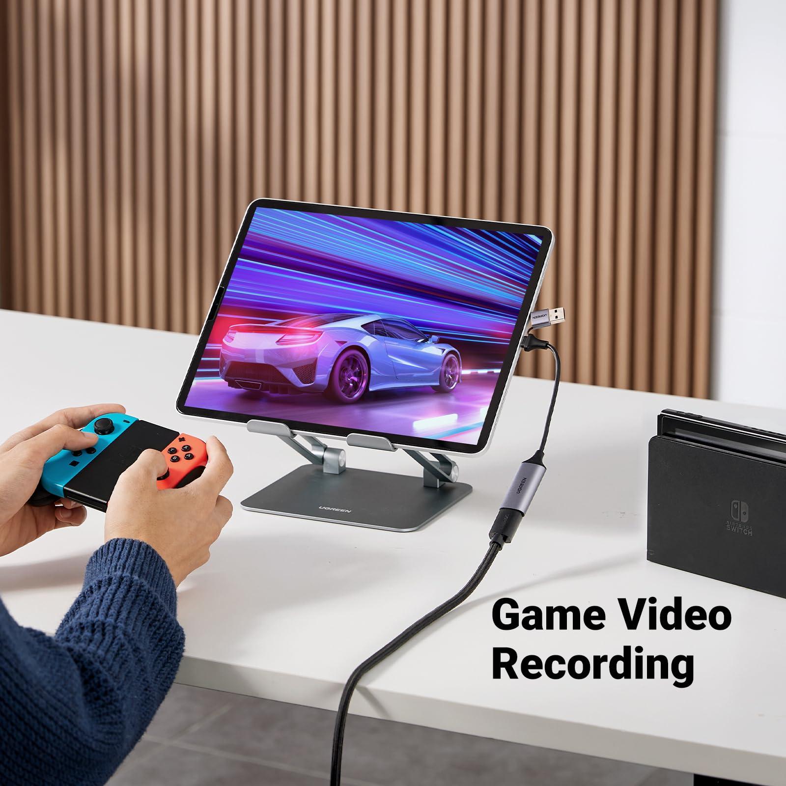 UGREEN UGREEN Full HD 1080P Video Capture Card 4K HDMI to USB-A/USB-C HDMI Capture Card USB 2.0 Capture Video and Audio Recording for Gaming, Streaming, Teaching, Video Conference