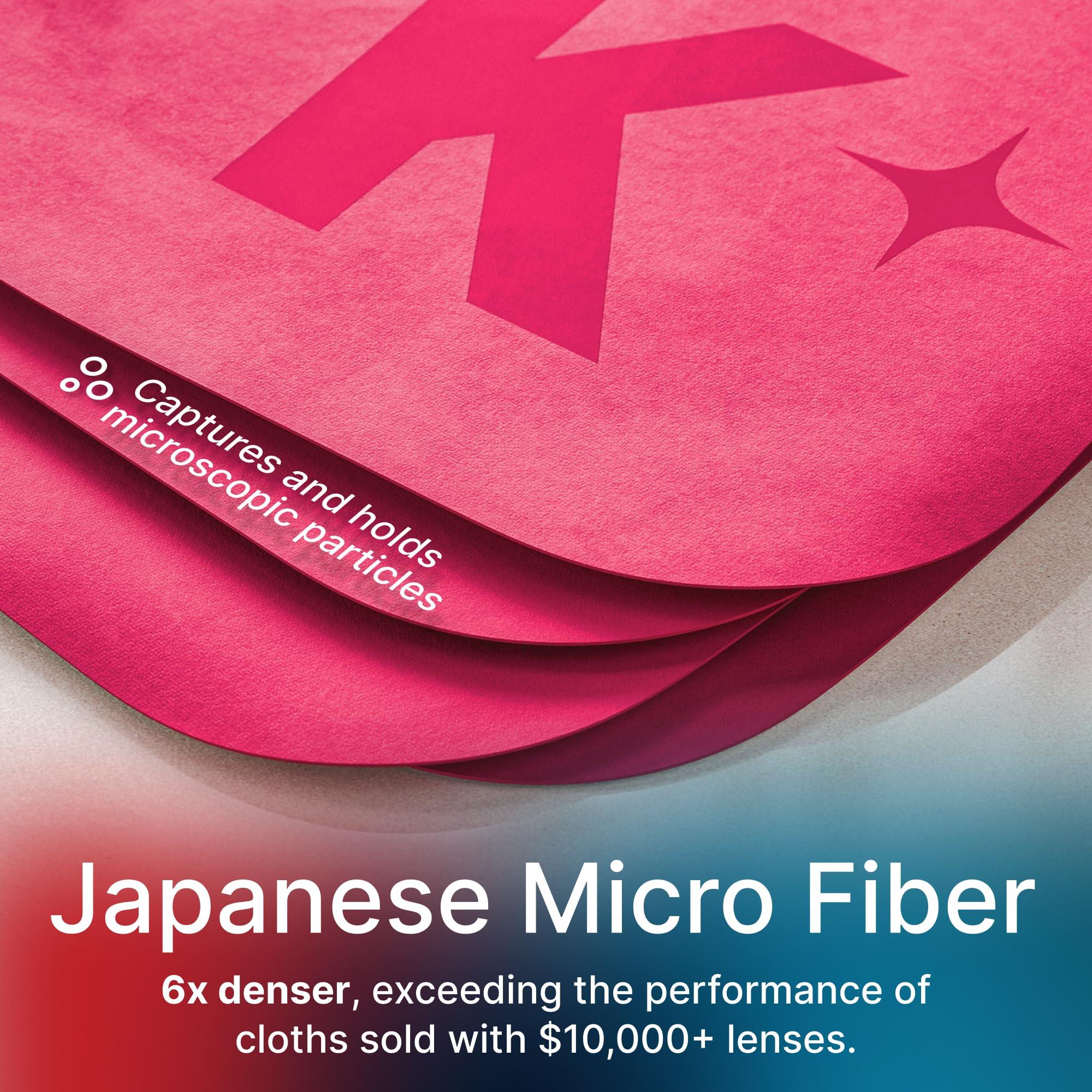 Koala Lifestyle Koala Lens Cleaning Cloth | Japanese Microfiber | Glasses Cleaning Cloths | Eyeglass Lens Cleaner | Eyeglasses, Camera Lens, VR/AR Headset, and Screen Cleaning | Pink & Orange (Pack of 2)