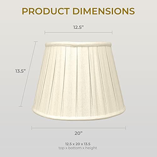 Royal Designs, Inc. Royal Designs Empire English Pleat Basic Lamp Shade, Linen Beige, 12.5 x 20 x 13.5