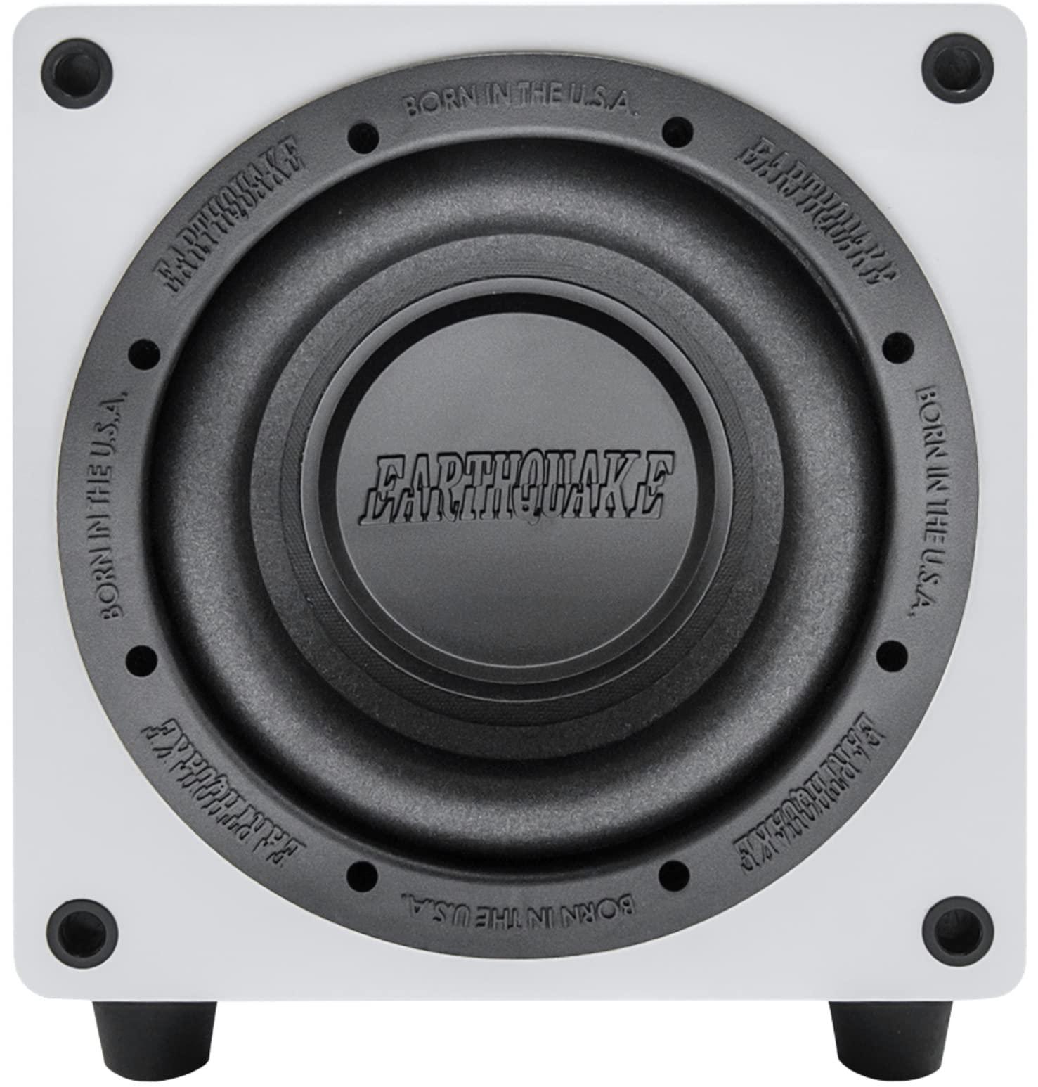 EARTHQUAKE EARTHQUAKE Sound MiniMe DSP P8 8-inch Powered Subwoofer with DSP Control and SLAPS Passive Radiator Technology, White