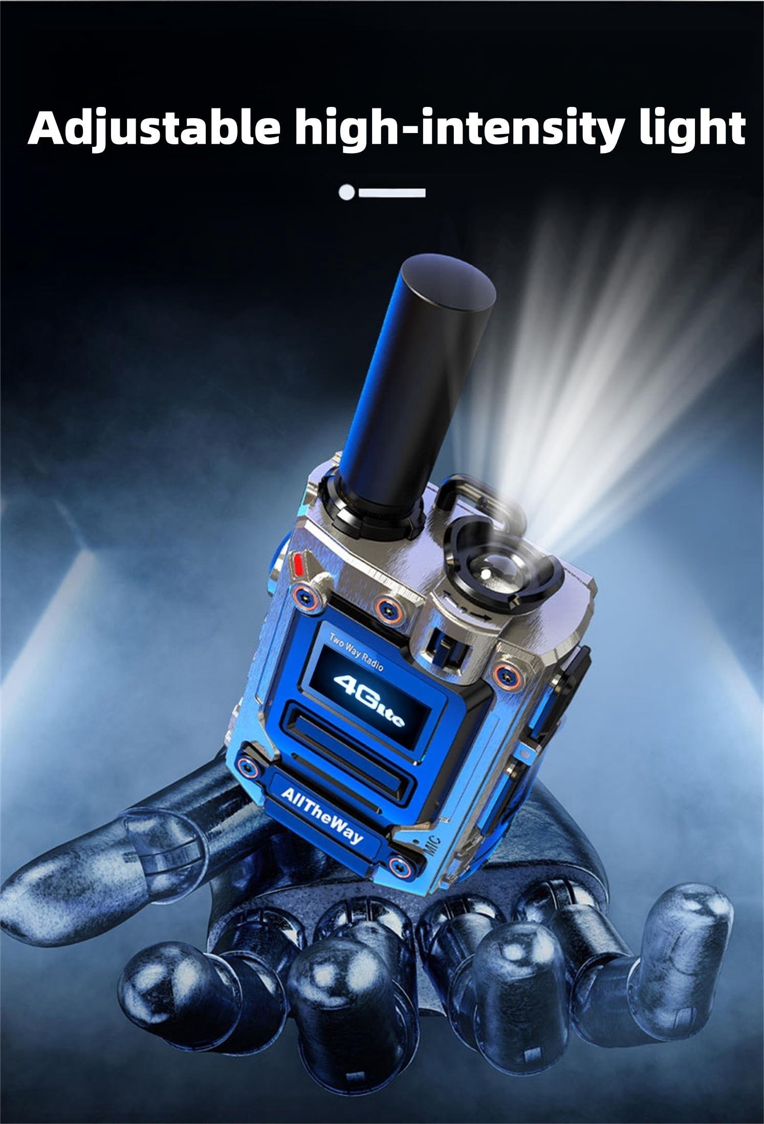 Alltheway Alltheway 2 Pack Rapid Radios Unlimited Range Nationwide Walkie Talkie Global 4G PTT Two Way Radio with Flashlight 5000 Miles Reach, Rechargeable for Familiy, Work Green