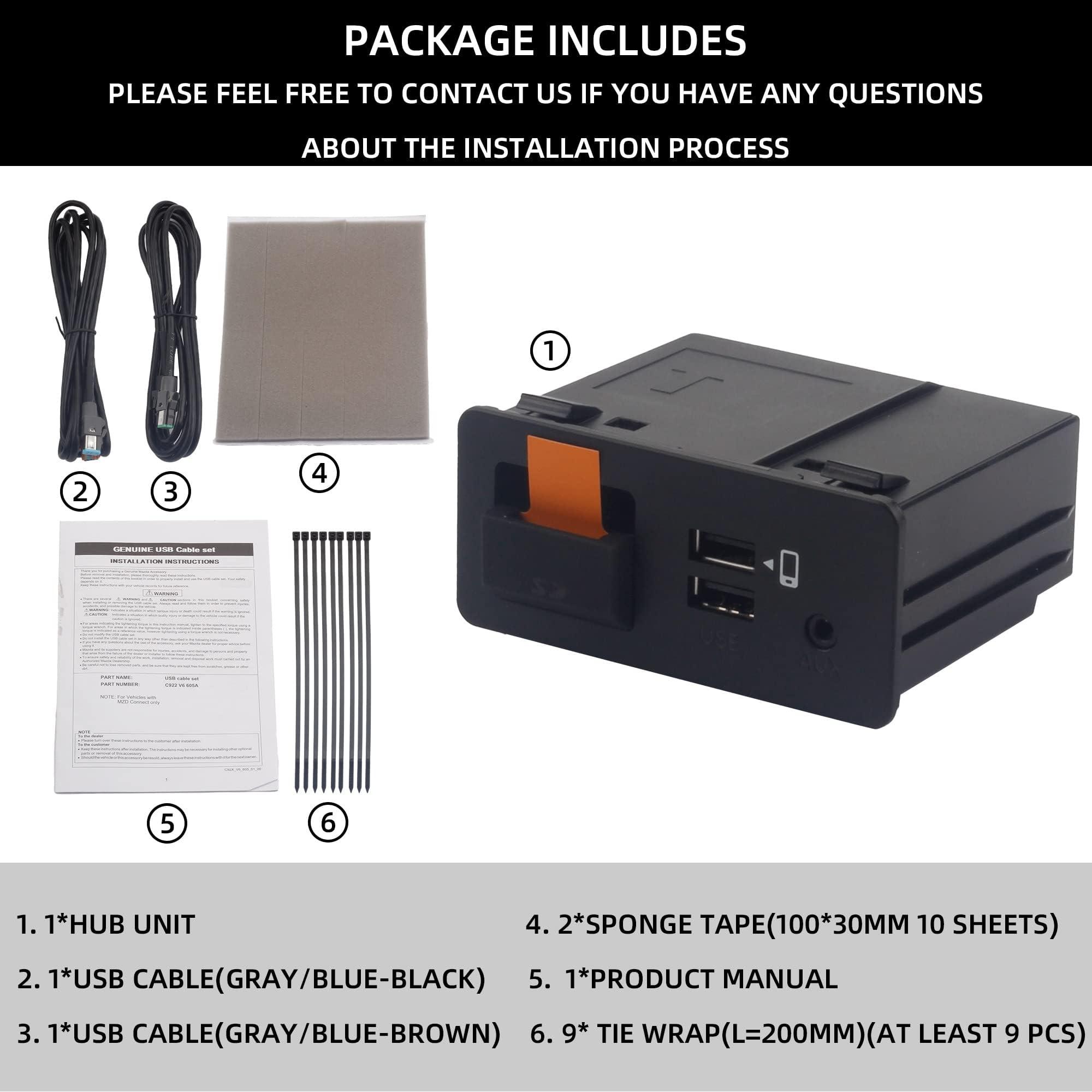 Dasbecan Dasbecan TK78-66-9U0C Mazda Apple Carplay Android Auto Retrofit Kit Compatible with Mazda 2 3 6 CX3 CX5 CX9 MX5 Miata 2014-2020 Adapter Interface Port MZD Connect System 00008FZ34 (2024 New Upgraded)