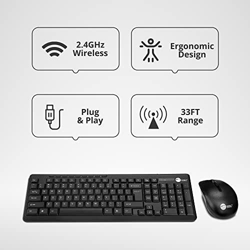 SIIG SIIG Jk-WR0T12-S1 Standard Size 102Key Wireless Keyboard with 3Button Wireless Optical Mouse, Black