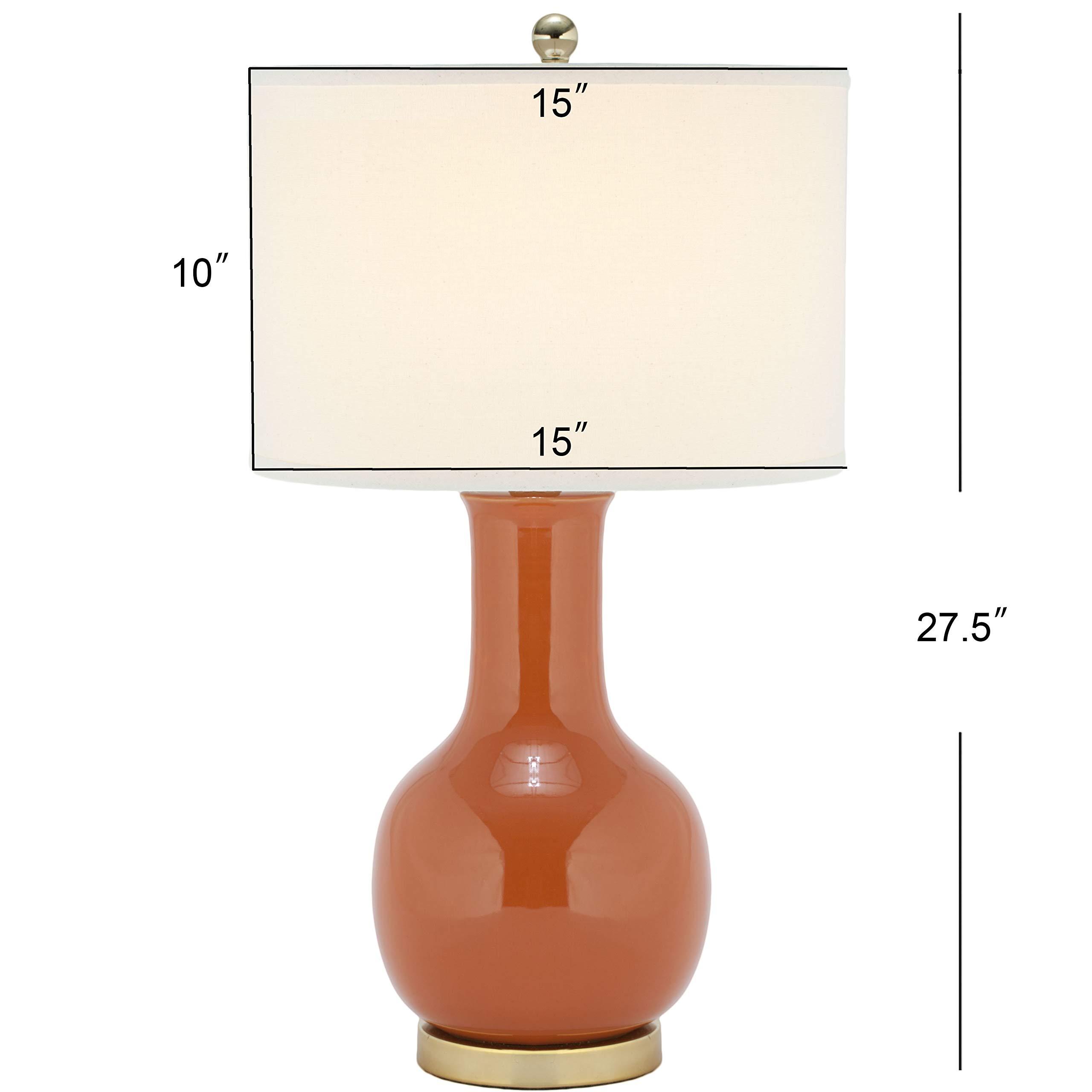 Safavieh SAFAVIEH Lighting Collection Paris Modern Orange Ceramic 28-inch Bedroom Living Room Home Office Desk Nightstand Table Lamp (LED Bulb Included)