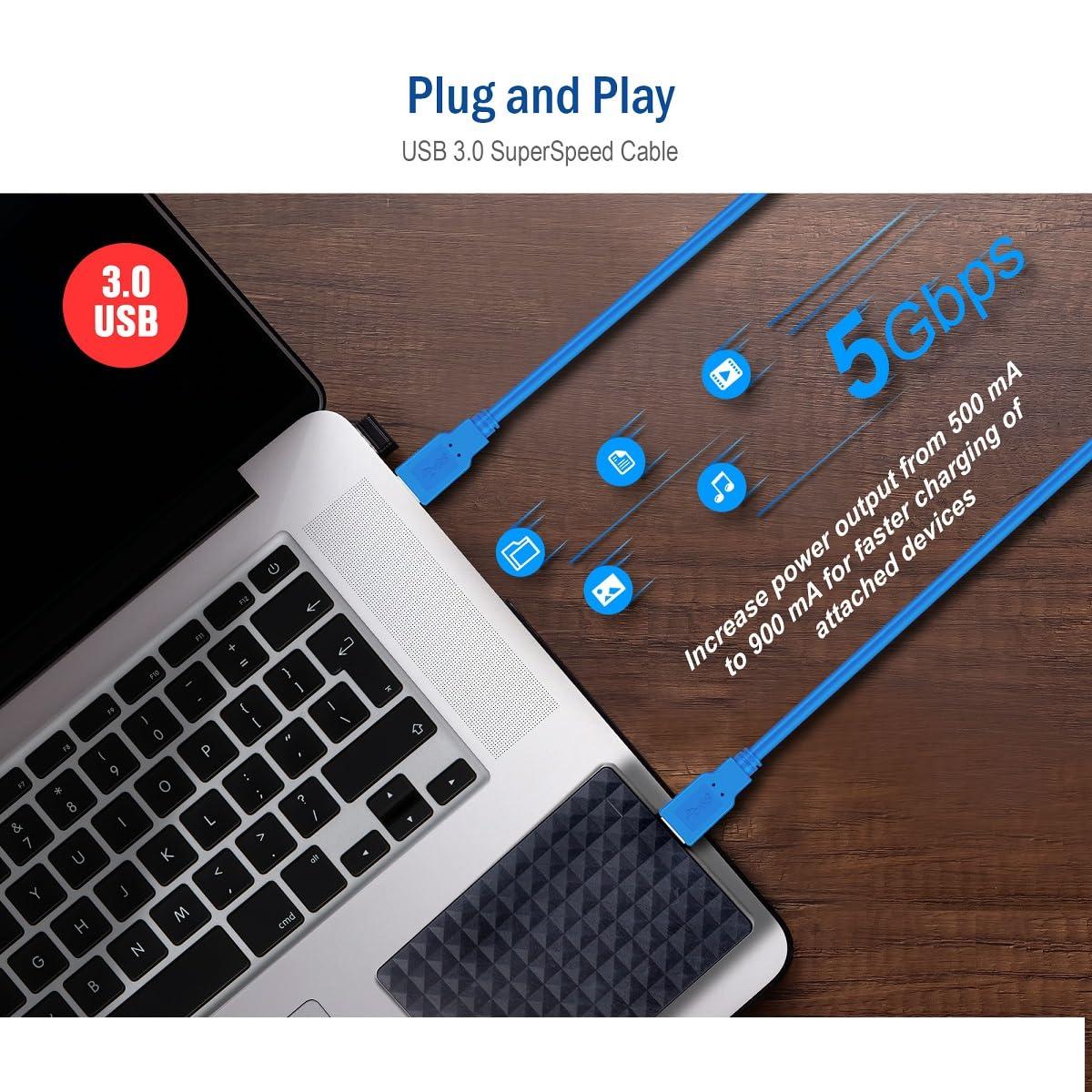 PCCONNECT PCCONNECT USB 3.0 Type A Male to Type A Male Cable - 10ft