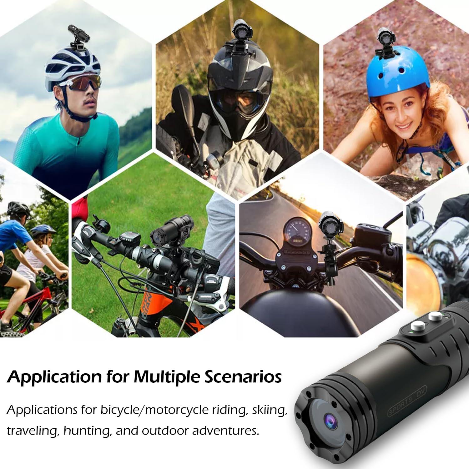 ABTOCWUK ABTOCWUK WiFi Motorcycle Helmet Camera, HD 1080P Bike Video Camera, IP66 Waterproof Motorbike Helmet Camera, Outdoor Sports Action Camera