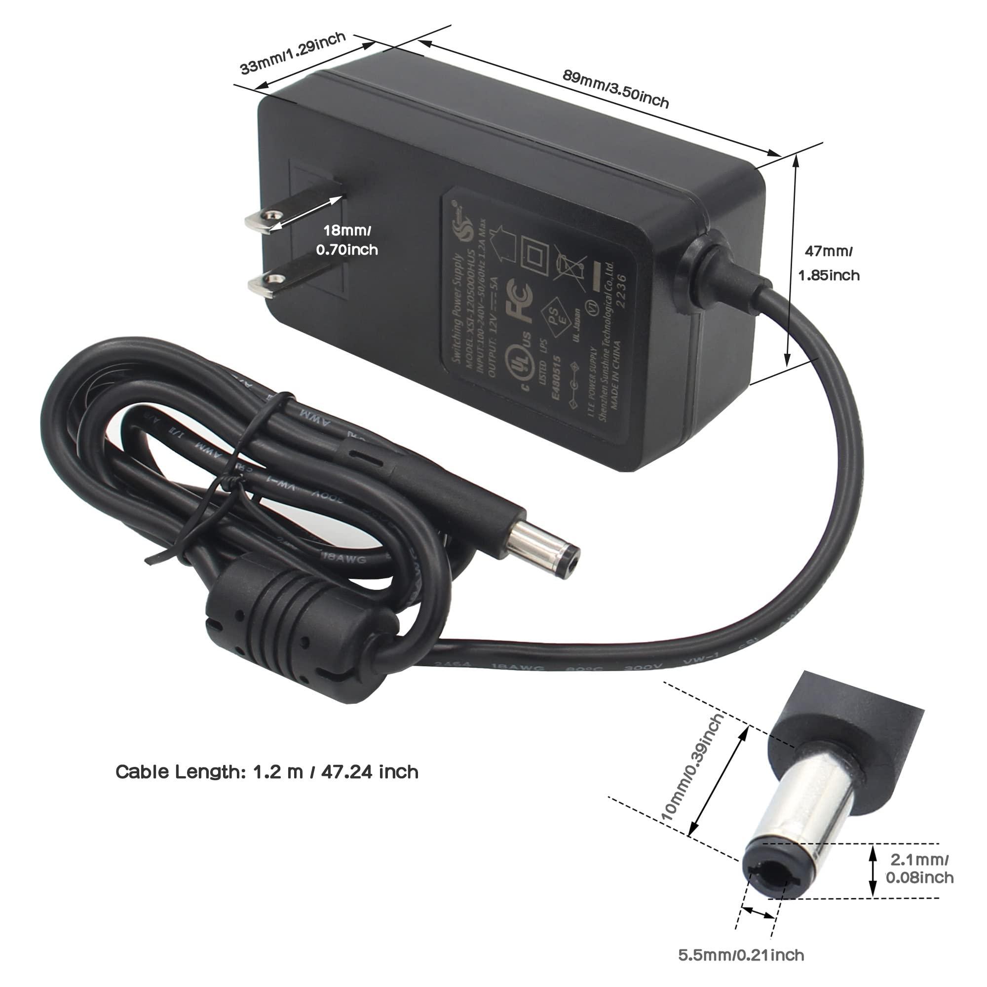 Geekworm Geekworm DC 12V 5A 60W Power Adapter | UL Listed | AC 100-240V | DC 5521 Jack | for Raspberry Pi X735 V3.0/X885/X729/X1202/X1203/X1009/X-UPS1/LED Strips/3D Printer/Security Cameras/Audio Amplifier