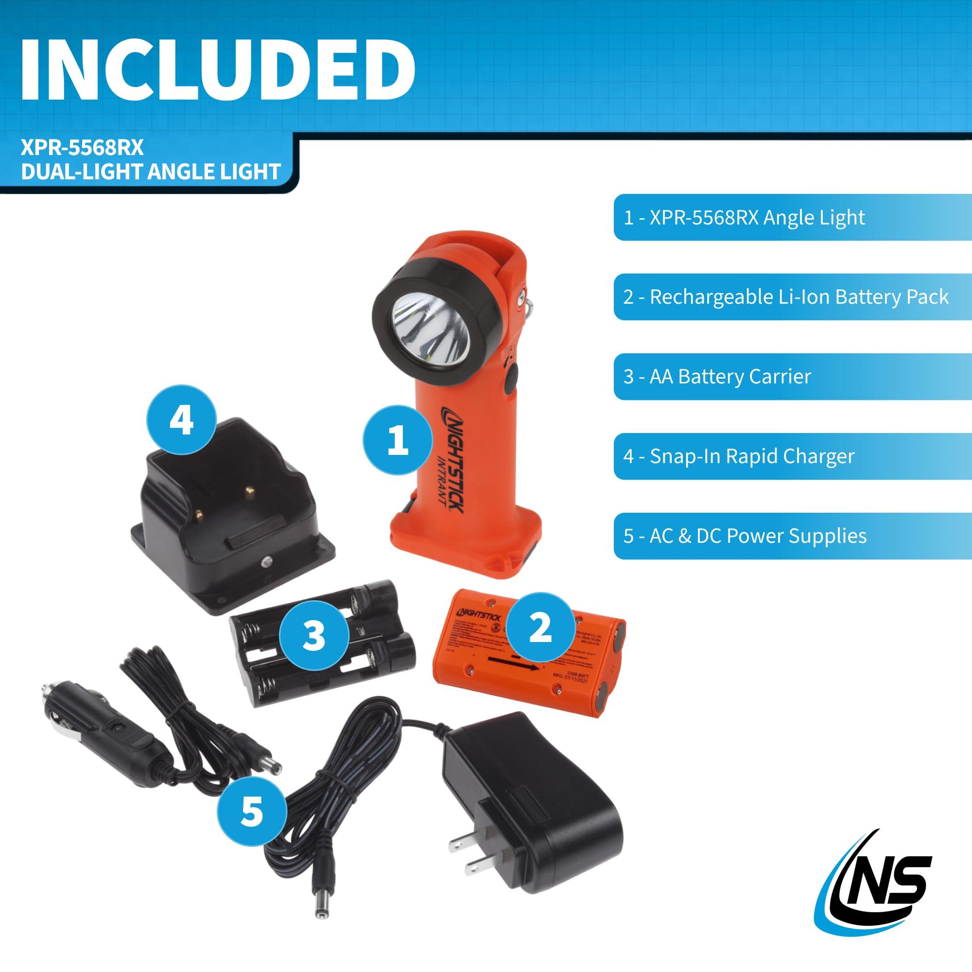 Nightstick Nightstick Intrant Rechargeable Instrinsically Safe Permissible Dual-Light Angle Light (Red)