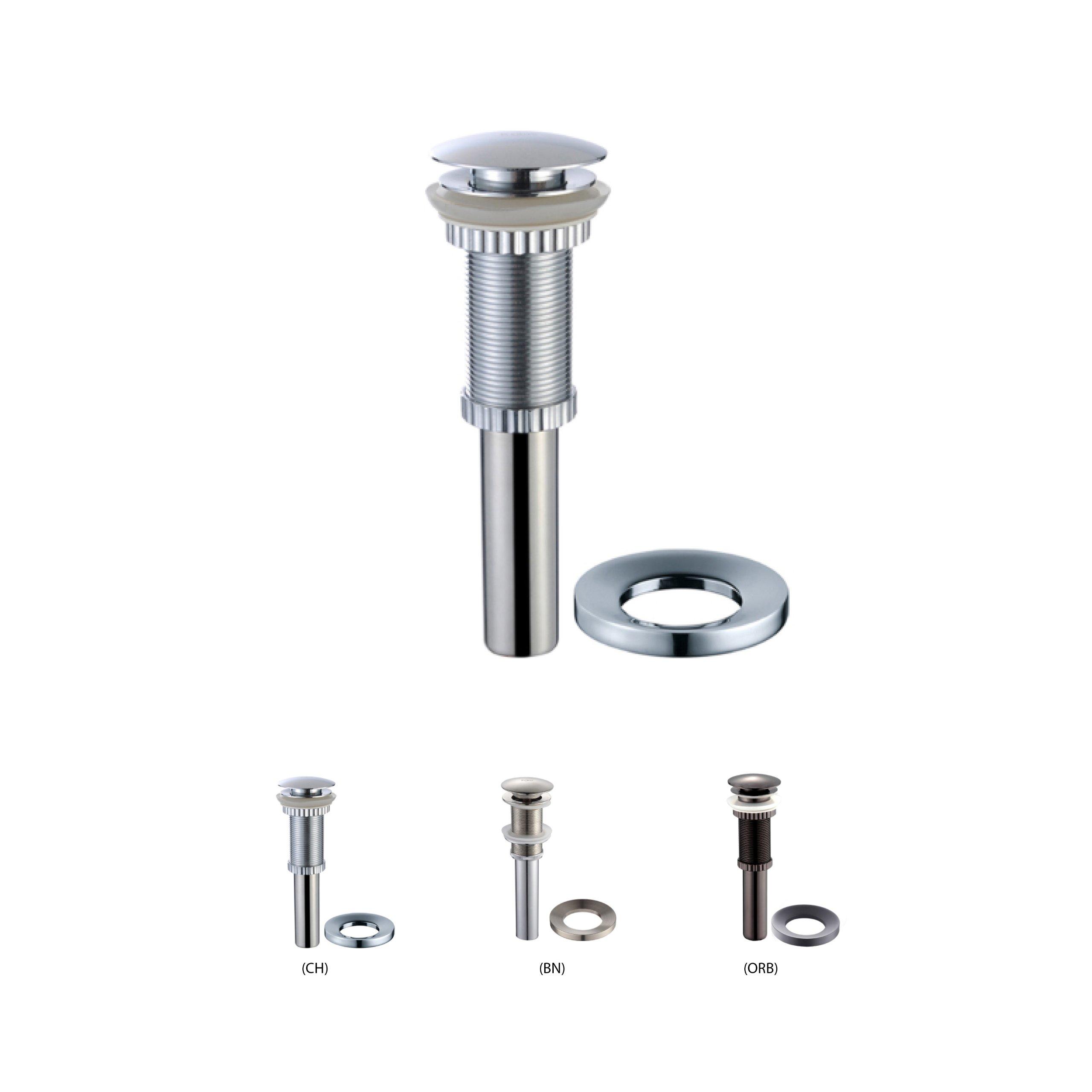 Kraus Kraus Ladon Glass Vessel Sink and Ramus Faucet Satin Nickel