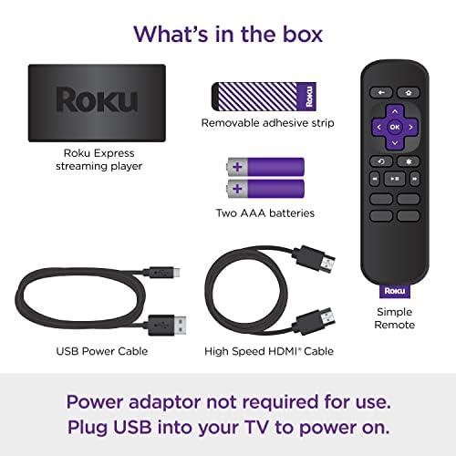 Roku Roku Express HD Streaming Device with High-Speed HDMI Cable and Simple Remote, Guided Setup, and Fast Wi-Fi (2022) (Renewed)