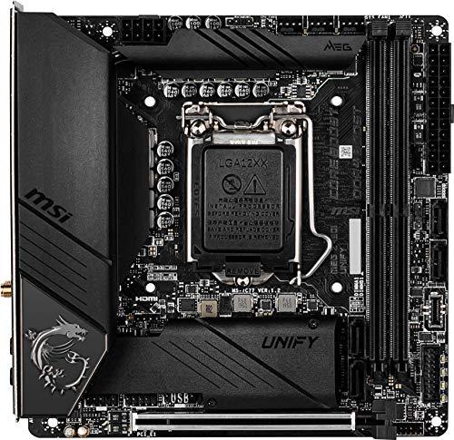 MSI MSI MEG Z490I Unify Gaming Motherboard (LGA 1200, Intel 10th Gen, M.2, USB 3.2 Gen 2, DDR4, Wi-Fi 6, SLI, CFX, Gigabit LAN, Thunderbolt 3, Mini-ITX)