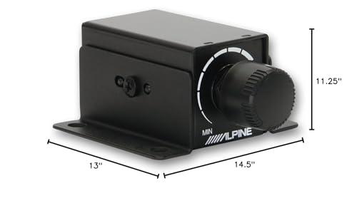 Alpine Alpine S2-SB10 PrismaLink S2-Series 10" subwoofer Enclosure Built-in RGB Lighting & S2-A55V 5 Channel Amp w/Rux Bass Knob Bundle