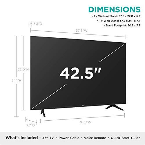 Hisense Hisense 43-Inch Class R6090G Roku 4K UHD Smart TV with Alexa Compatibility (43R6090G, 2020 Model)